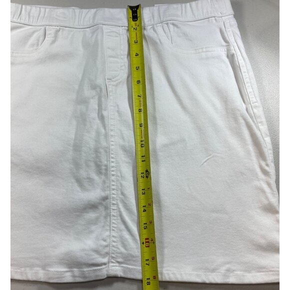 Style & Co. XL White Denim Pull-On Skirt With Back Pockets - Picture 5 of 9
